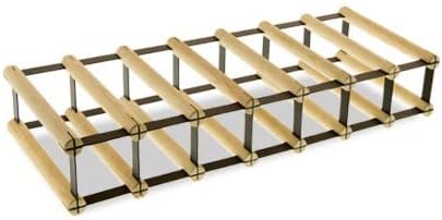 Weinregal aus Metall &amp; Holz für 7 Flaschen, 12,5x72,5x25cm, freistehender Weinständer, Getränkeregal