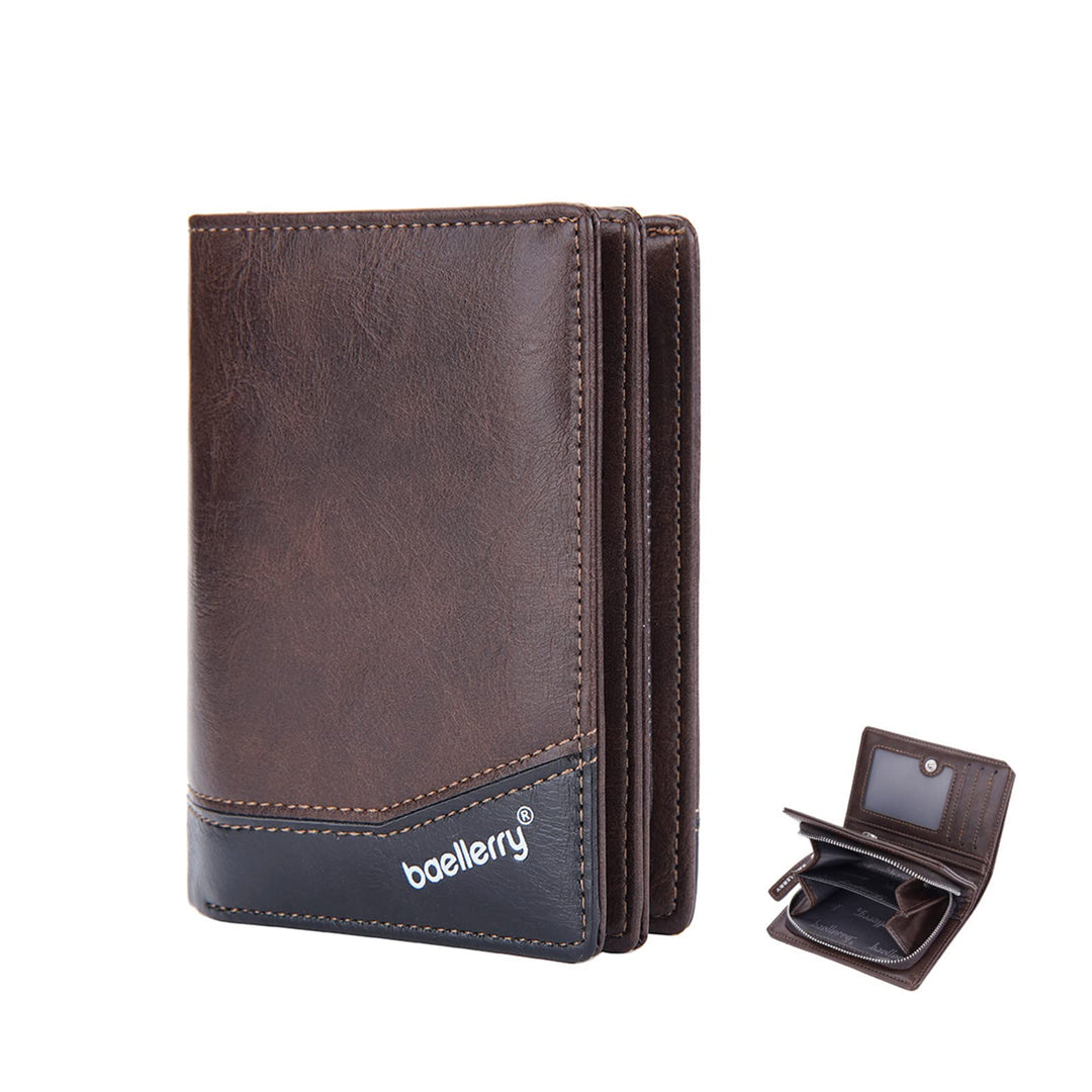 PORRASSO Herren Geldbörse Geldbeutel Kreditkartenetui Leder Brieftasche Wallet Kartenetui Bifold Por