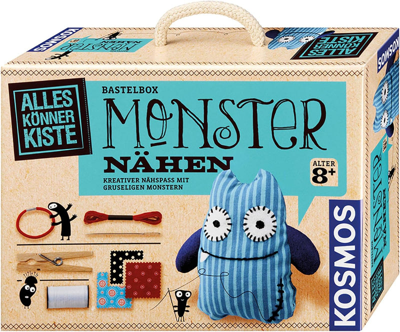 Kosmos 604080 AllesKönnerKiste Monster nähen für Anfänger, DIY Bastelset für Kinder ab 8 Jahren, Kin