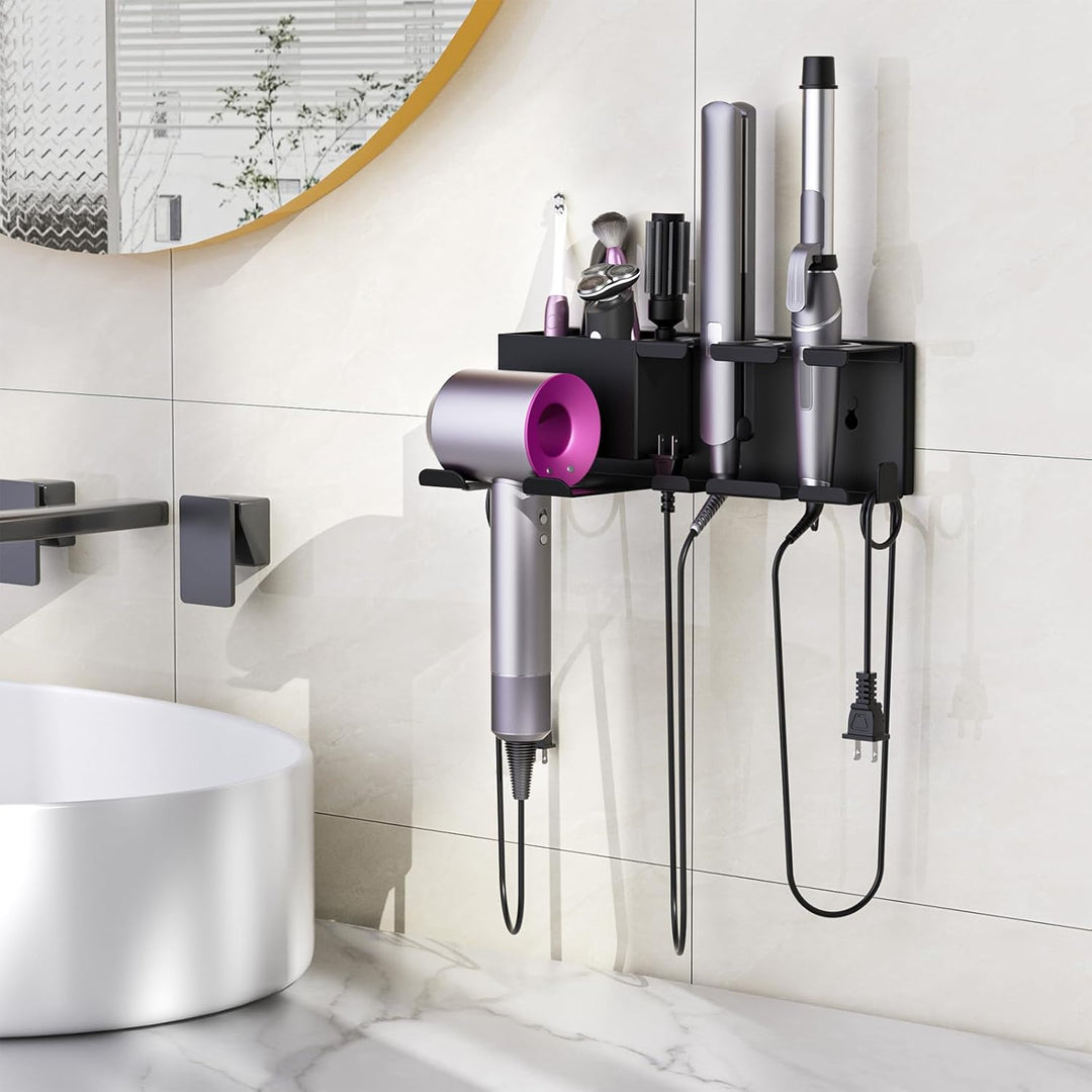 Fönhalter Ohne Bohren - Metall Wandhalterung für Dyson Airwrap, Lockenstab, Glätteisen & Föhn, Stabi