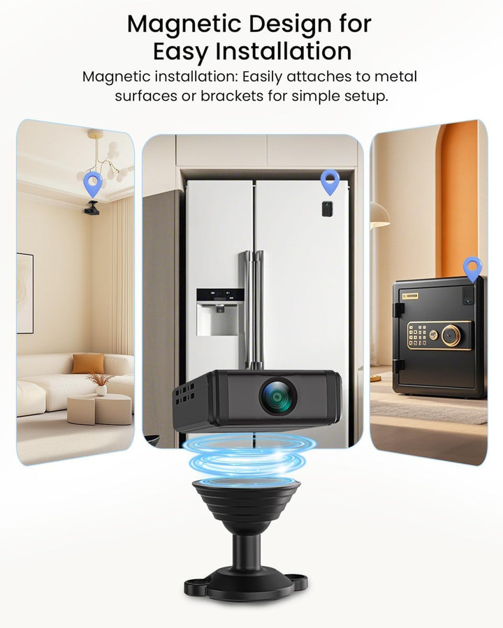 Mini WLAN Kamera, 4K HD Überwachungskamera 180° drehbarem Objektiv, Remote Viewing für Sicherheit mi