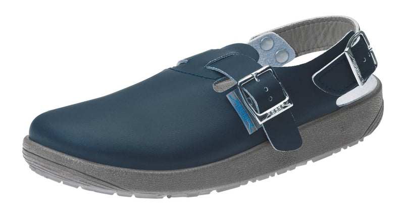 Abeba Clog 9150 - Rubber Glattleder Marine, küchengeeignet, Zertifiziert 46 EU, 46 EU