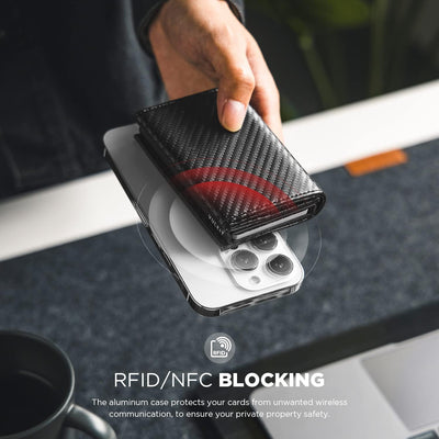 VULKIT Kreditkartenetui für Herren, Pop-up-Kartenetui, RFID-blockierendes Leder-Kartenetui mit Gelds