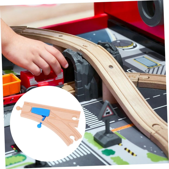 TOYANDONA 2St Zugzubehör Schienenweiche Spielzeug Holzschienen Spielzeug für Jungen holzspielzeug in