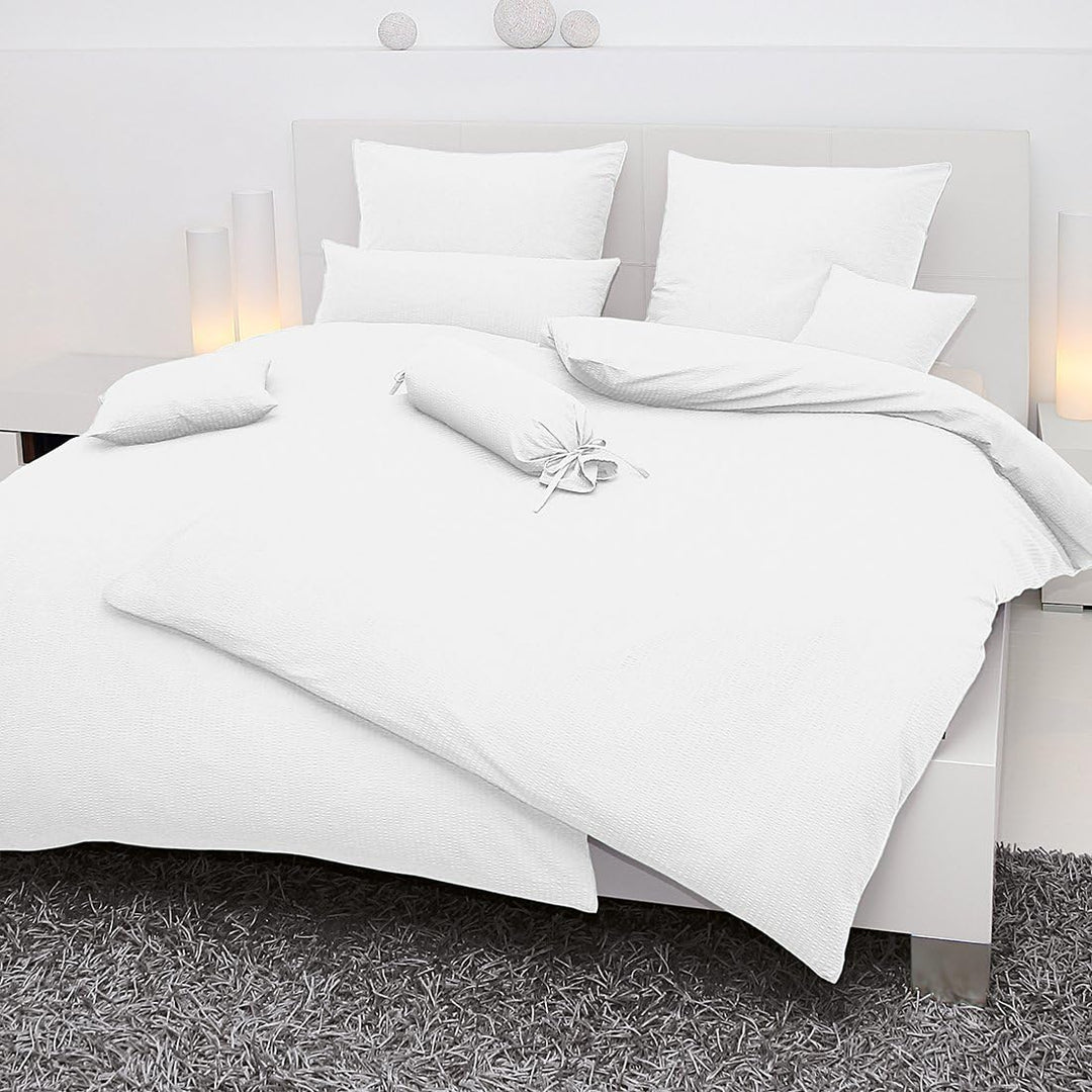 Janine Bettwäsche Piano 0125 weiss - 10 80x80 cm - 155x220 cm 80x80 cm - 155x220 cm Weiss - 10, 80x8