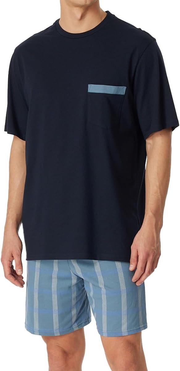 Schiesser Herren Schlafanzug kurz Rundhals - Nightwear Set 58 Admiral_180261, 58 Admiral_180261