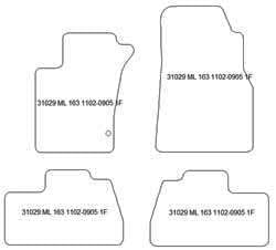 MDM fussmatten für Mercedes Classe M/ML (W163) ab 02.1998-07.2005 Passform wie Original aus Velours,