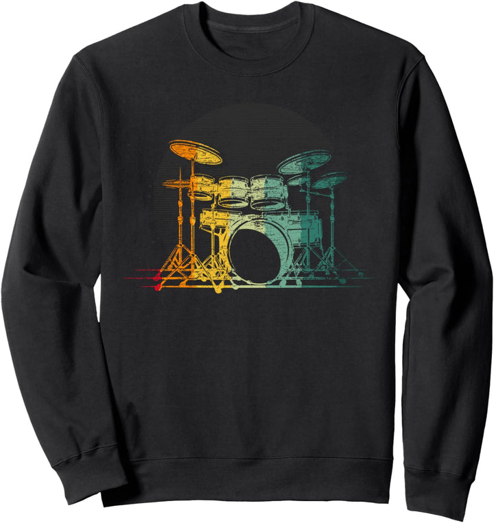 Retro Musikinstrument Schlagzeuger Drummer Schlagzeug Sweatshirt