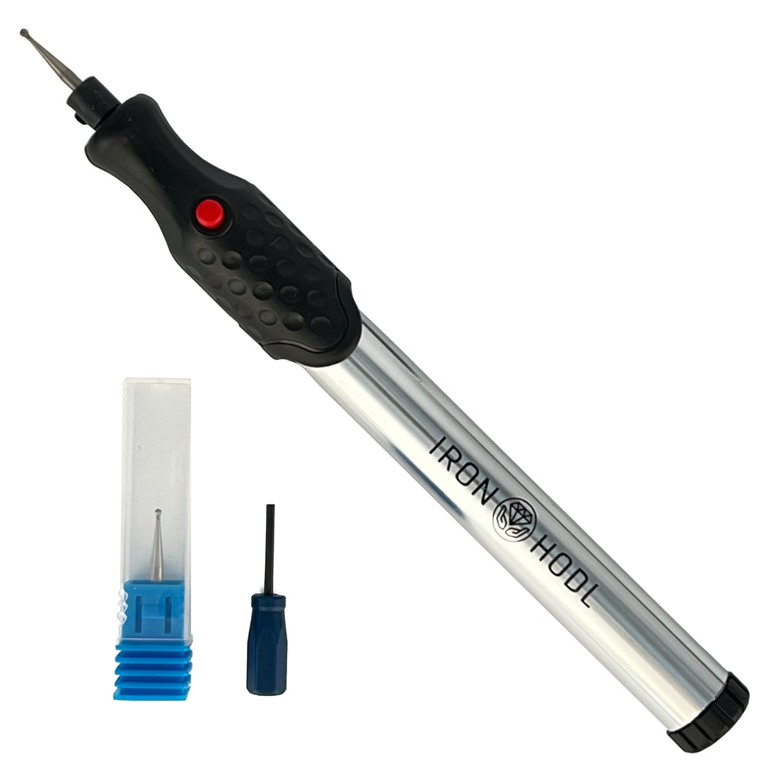 IRON HODL - Gravierstift mit Diamantspitze für Metall, Keramik, Glas gravieren - 2X AAA Batteriebetr