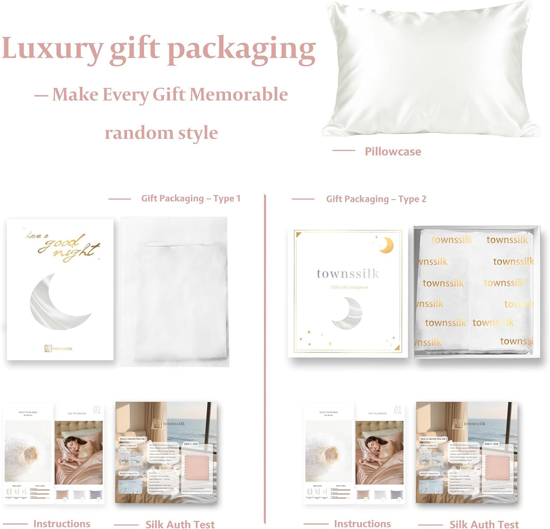 townssilk Beidseitig 100% 19mm Pure Maulbeerseide Kissenbezug für Haar und Haut Gesundheit, 1 Stück