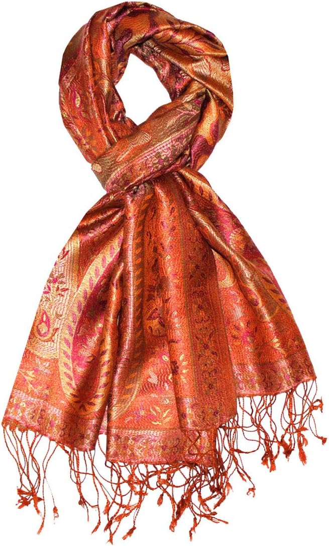 Lorenzo Cana Luxus Pashmina Schal Schaltuch jacquard gewebt 100% Seide 70 x 190 cm Paisley Muster Se
