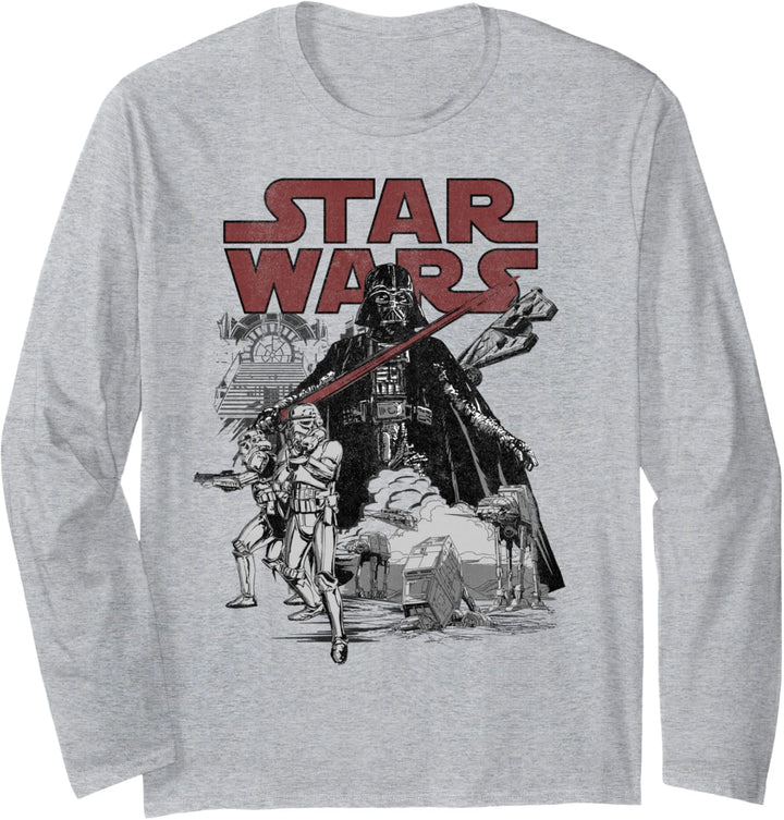 Star Wars Darth Vader Sketched Portrait Logo Langarmshirt