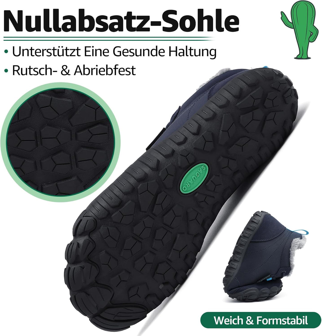 SAGUARO Barfussschuhe Winter Warm Wasserabweisend Gefüttert Winterschuhe für Damen Herren Gr.36-46 4