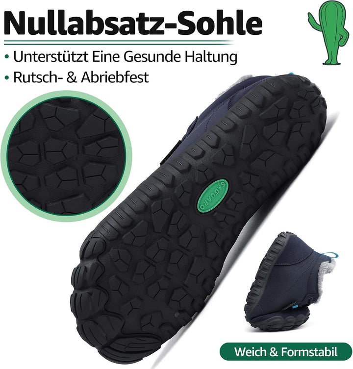 SAGUARO Barfussschuhe Winter Warm Wasserdicht Gefüttert Winterschuhe für Damen Herren Gr.36-46 39 EU