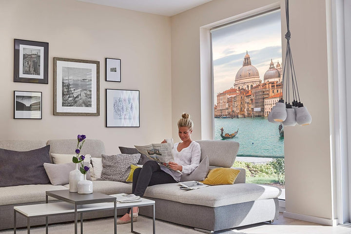 Lichtblick Klemmfix Tageslicht-Rollo mit Motiv, ohne Bohren, Blickdicht, Seitenzugrollo, Made in Ger