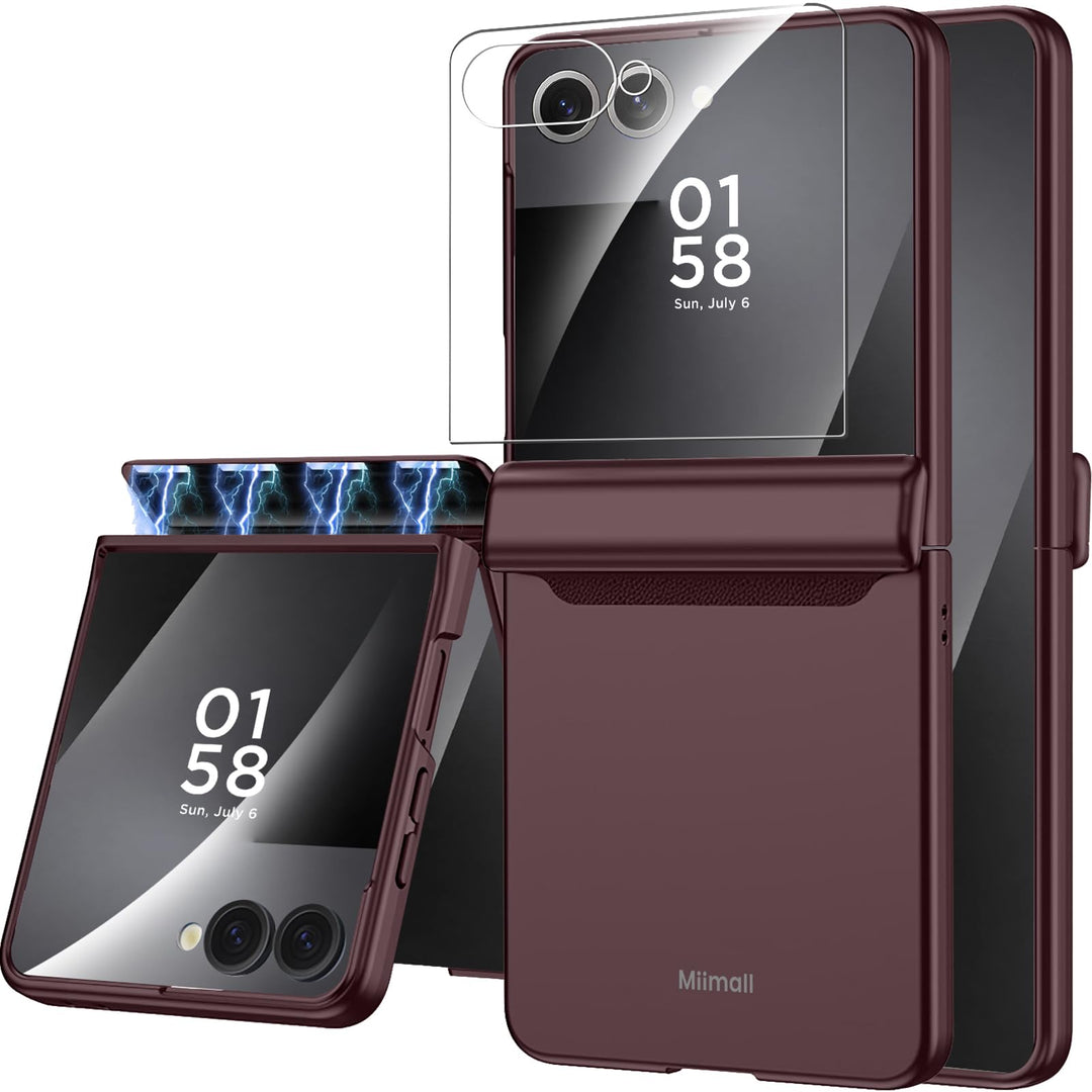 Miimall Kompatibel mit Samsung Galaxy Z Flip 7 Hülle mit Scharnierschutz Magnetischer [Externer Bild