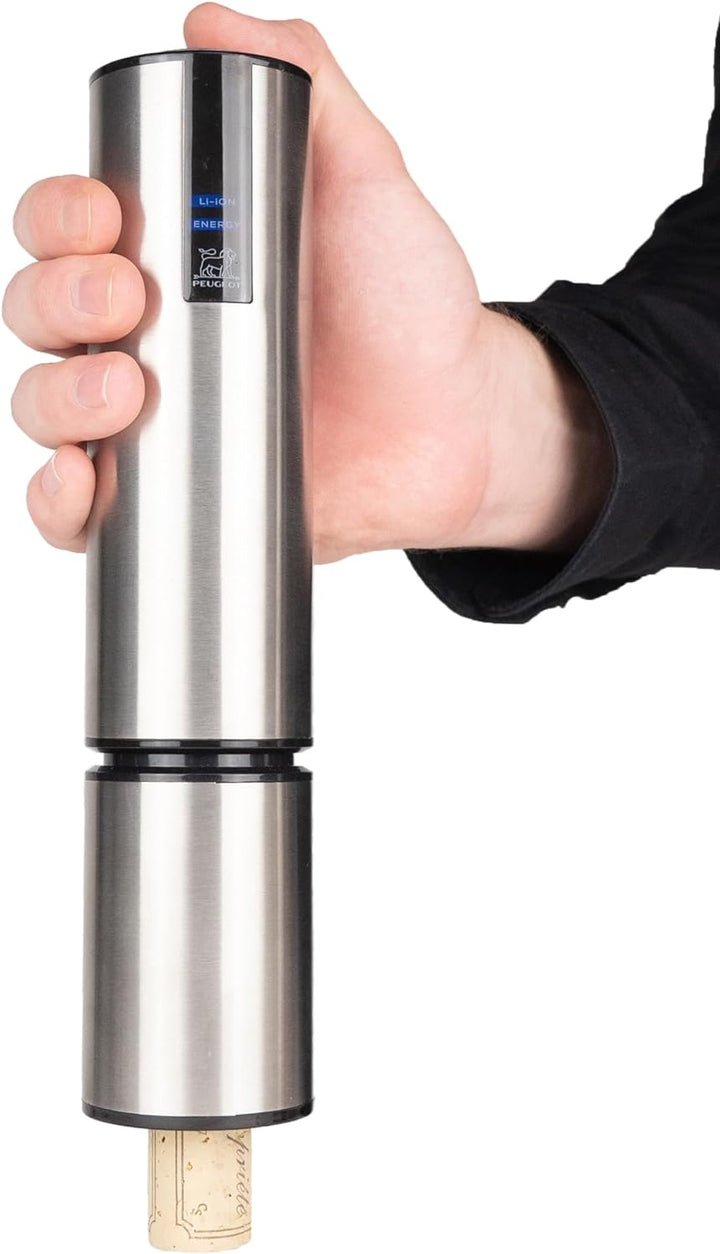 PEUGEOT - Elis Touch - Elektrischer, wiederaufladbarer Korkenzieher aus Edelstahl und ABS + Ladestat