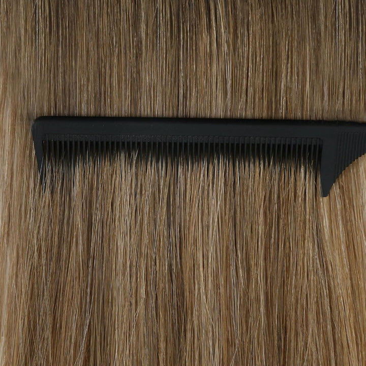 Ugeat Tape Extensions Echthaar Braun Balayage Kurz 30 cm Remy Echthaar Tape Extensions Mittelbraun O