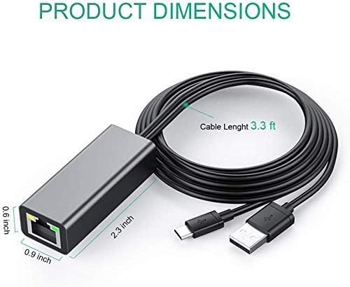 Fire TV Stick Ethernet Adapter, Ethernet Adapter für Fire Stick und Chromecast, Chromecast Ultra 4k,