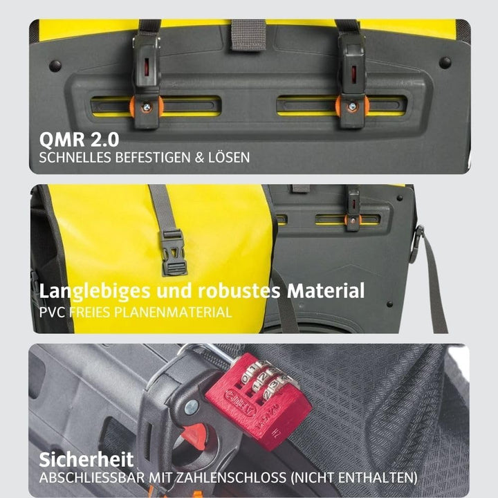 VAUDE Fahrradtaschen für Gepäckträger Aqua Back 2x24L, 2 x Hinterradtaschen wasserdicht, Fahrrad Gep