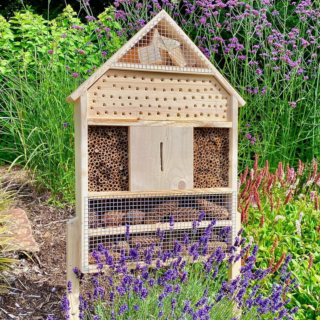 GARTENETAGE Insektenhotel XXL/Naturbelassenes, massives Insektenhaus & Bienenhotel/Insektenhotel zum