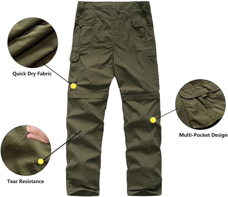 JOMLUN Herren Wanderhose Zip Off Trekkinghose Outdoorhose Leichte Atmungsaktiv Schnell Trockend Abne