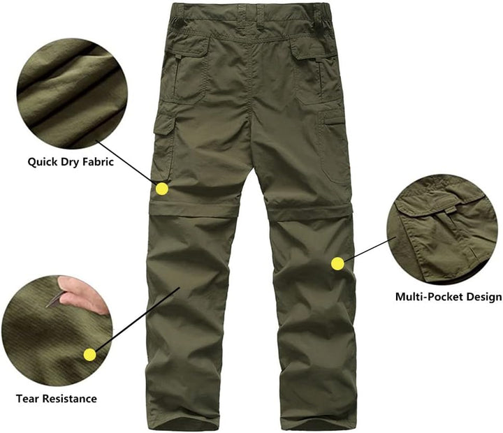 JOMLUN Herren Wanderhose Zip Off Trekkinghose Outdoorhose Leichte Atmungsaktiv Schnell Trockend Abne