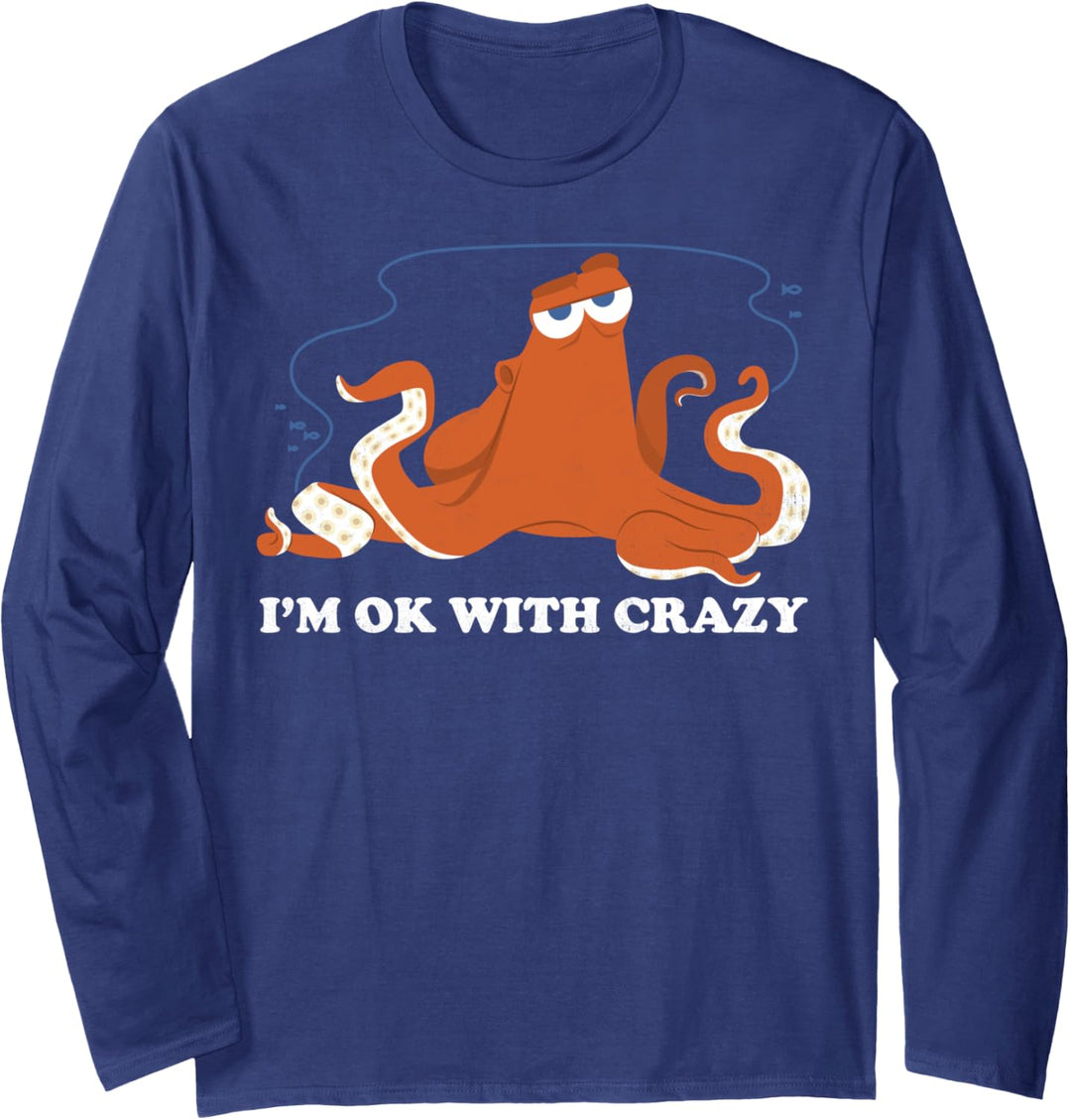 Disney Pixar Finding Dory Hank Bold Okay With Crazy Text Langarmshirt