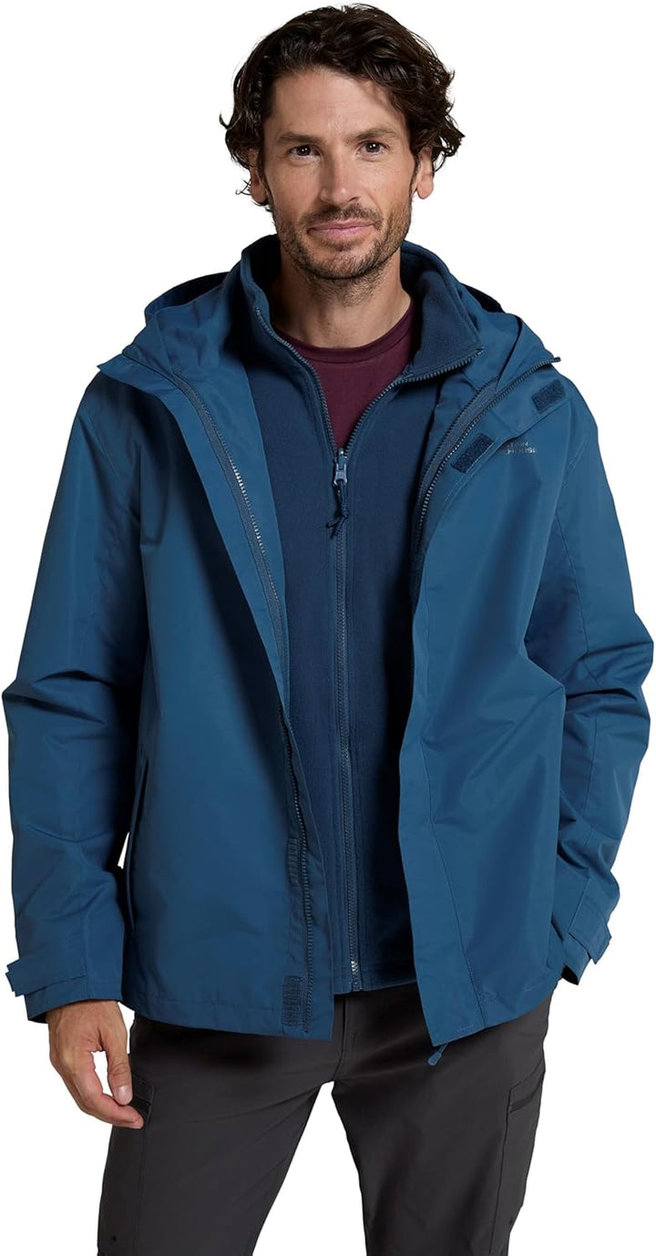 Mountain Warehouse Fell 3-in-1 Herren-Outdoor-Jacke - wasserdichte, atmungsaktive Regenjacke, Multif