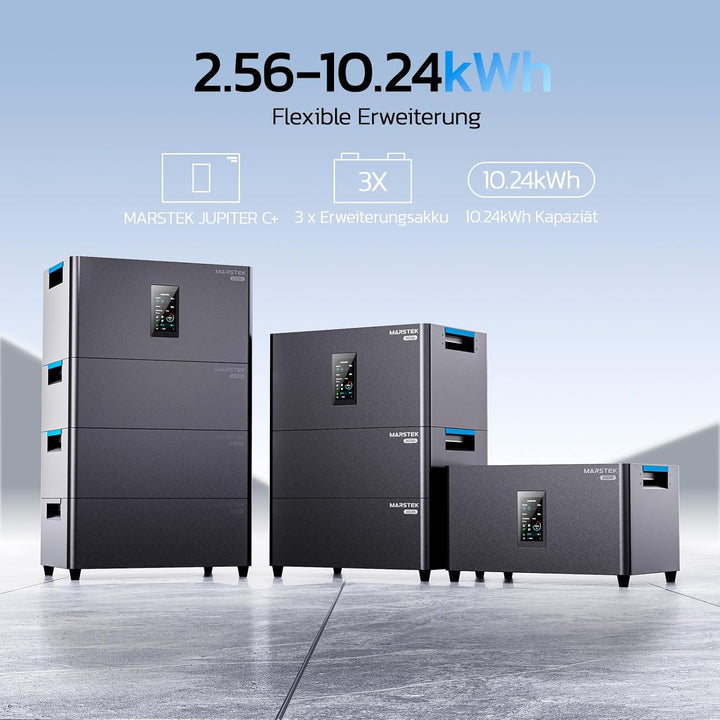 MARSTEK All-in-One Balkonkraftwerk mit Speicher,4 MPPT 2400W Solareingang, 6000 Ladezyklen, LFP Akku