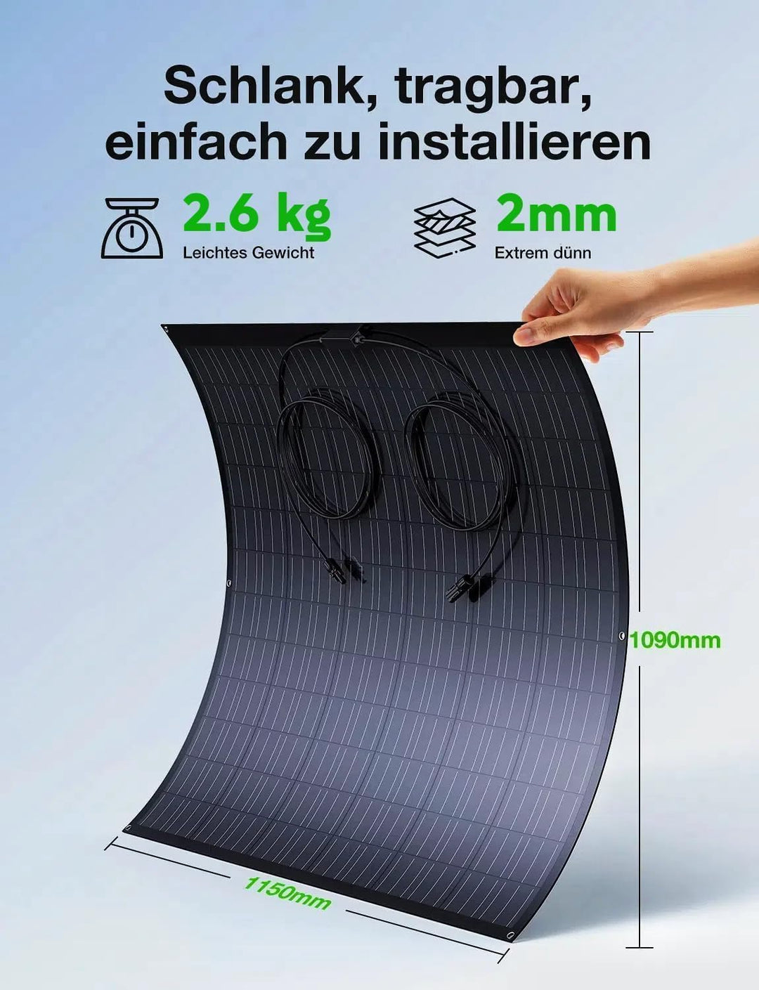 480W Flexibel Solarpanel, 2 x 240W Flexibles Solarmodule, IP67, 23,5% Umwandlung Photovoltaik Panel