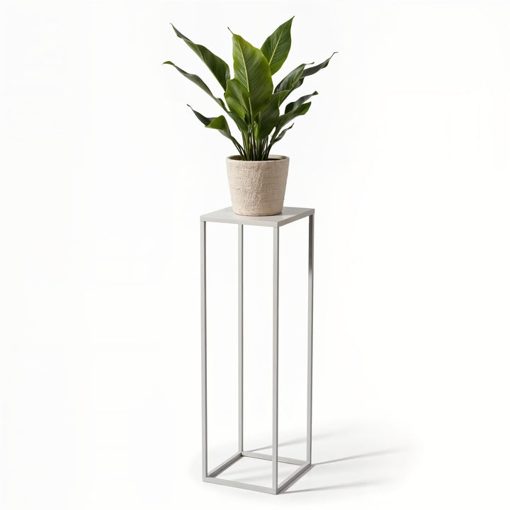 Pflanzenständer Ferro - 24x24x80cm - Farbe Weiss - für Zimmerblumen - Metallregal - Dekorativer Tisc