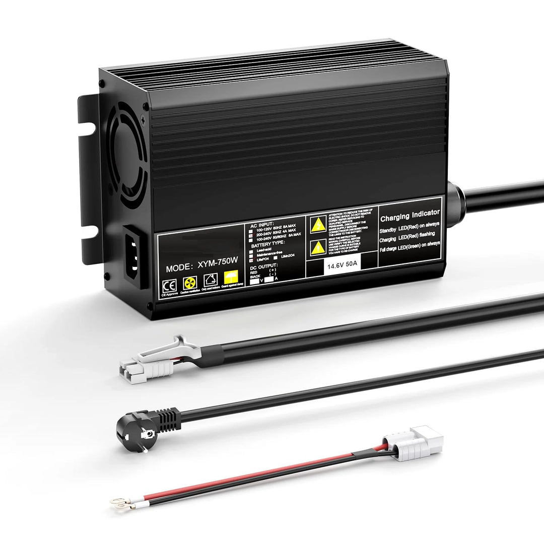 14,6 V 50 A LiFePO4 Akku-Ladegerät, Smart-Lader für 12,8 V Lithium-Eisenphosphat-Batterien Anderson