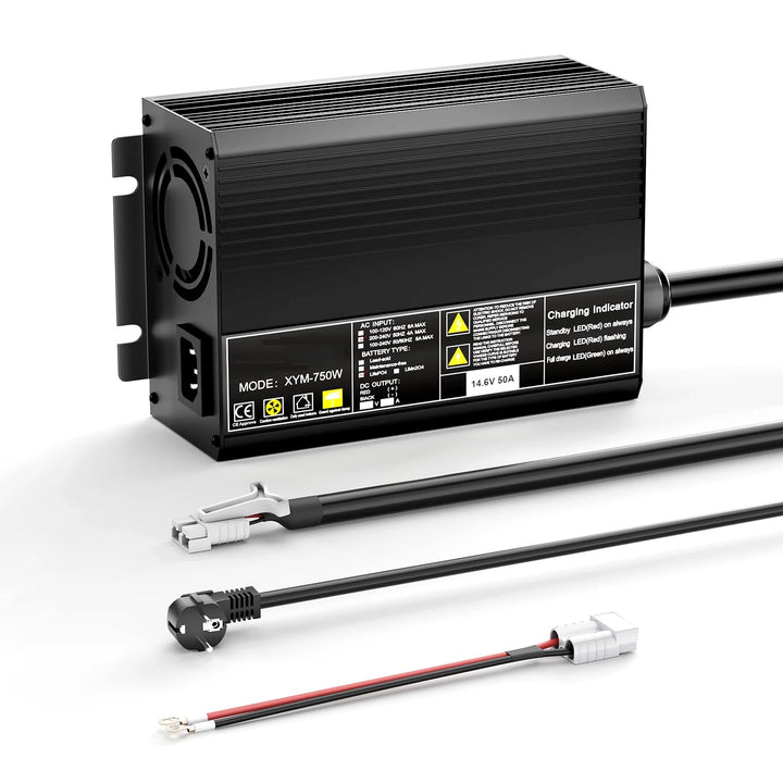 14,6 V 50 A LiFePO4 Akku-Ladegerät, Smart-Lader für 12,8 V Lithium-Eisenphosphat-Batterien Anderson
