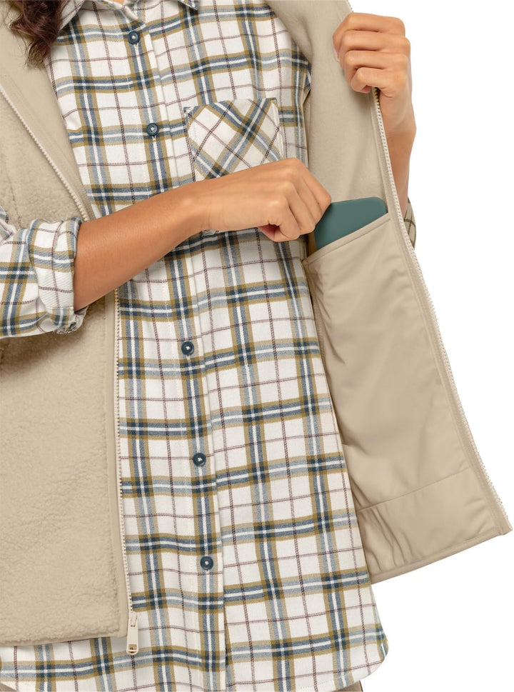 Jack Wolfskin Damen High Curl Long Vest W Fleece-Weste XS anis, XS anis