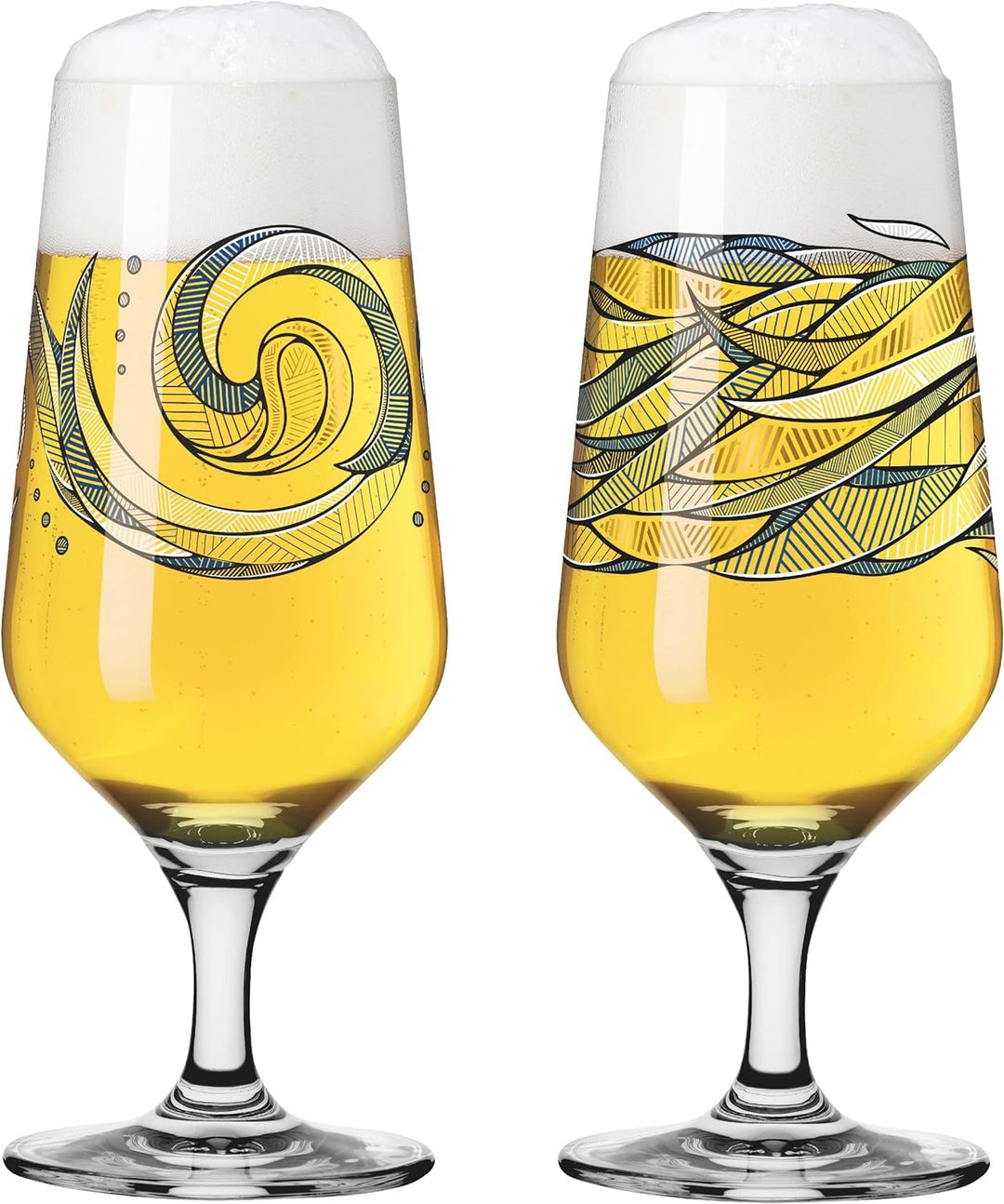 RITZENHOFF 3471002 Bierglas 300 ml – 2er Set – Serie Brauchzeit, Motiv Nr. 2 – Wasser, mehrfarbig –