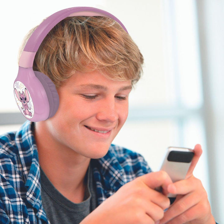 Lexibook, Disney Stitch, Angel 2-in-1 Bluetooth- und Kabelkopfhörer mit Mikrofon und Steuertasten, f