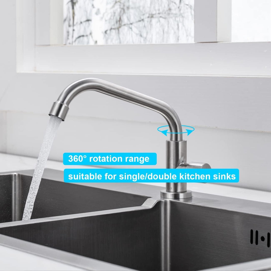 ONECE Küchenarmatur Kaltwasser Wasserhahn Küche Kaltwasserhahn mit 360° schwenkbar, Kaltwasserarmatu