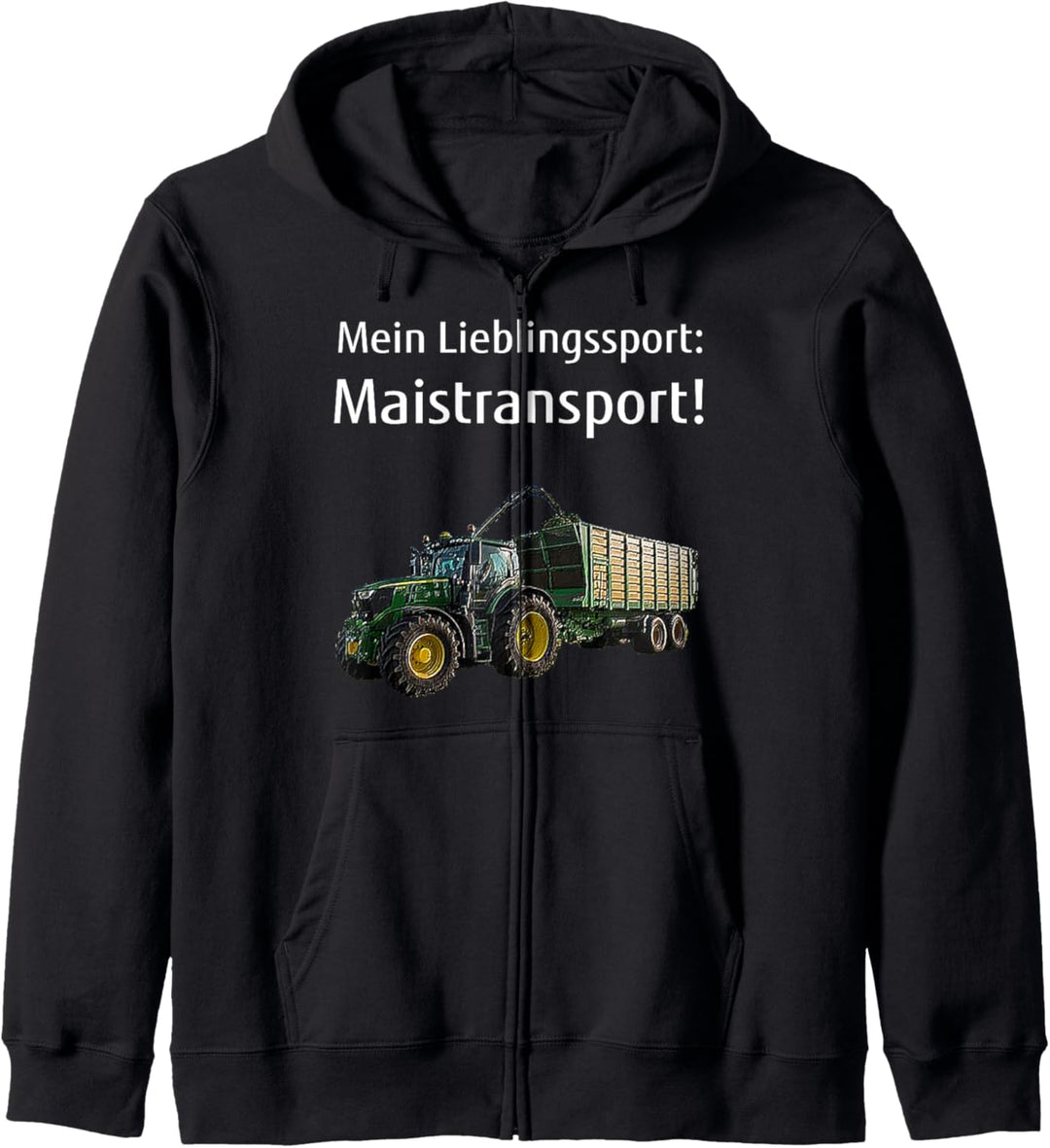 Landwirt Mais häckseln Bauer Landwirtschaft Maistransport Kapuzenjacke