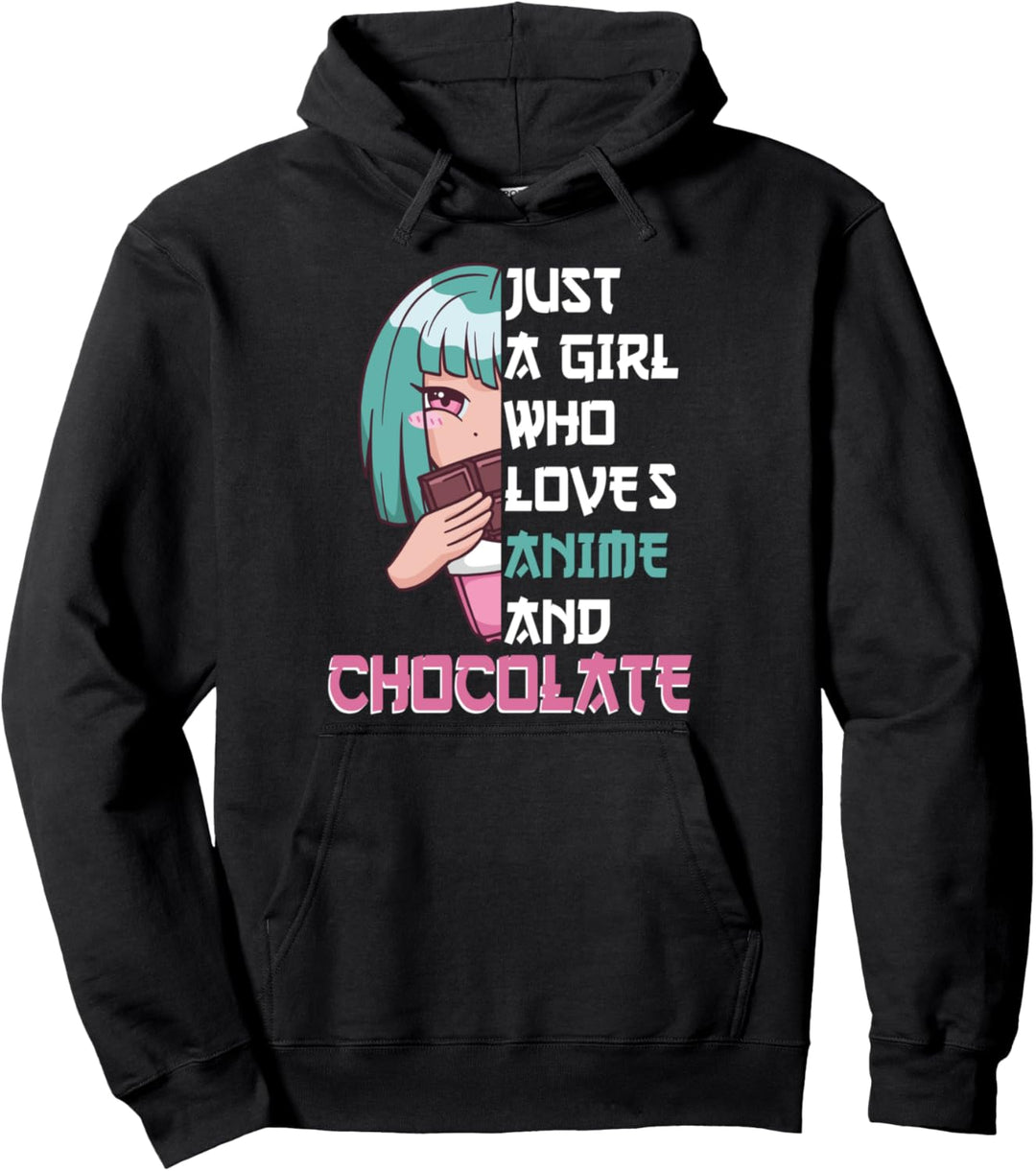 Kawaii Anime Girl Loves Chocolate Japanese Otaku Teens Gift Pullover Hoodie