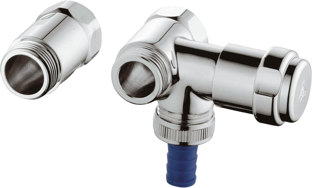 GROHE WAS Ventil "Batterie" verchromt 1/2 Zoll, DN 20, Anschluss rechts 41043000, Rechts
