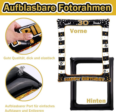 30. Geburtstag Fotobox Accessoires Männer 34 Stück Photobooth und 1 Stück Aufblasbarer Fotorahmen Ph