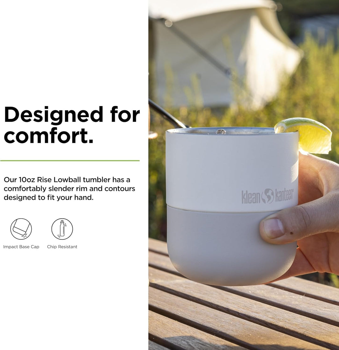 KleanKanteen RiseLowball mit Flip Lid in der Farbe: Tofu, 237ml, aus Edelstahl, auslaufsicher, 10101