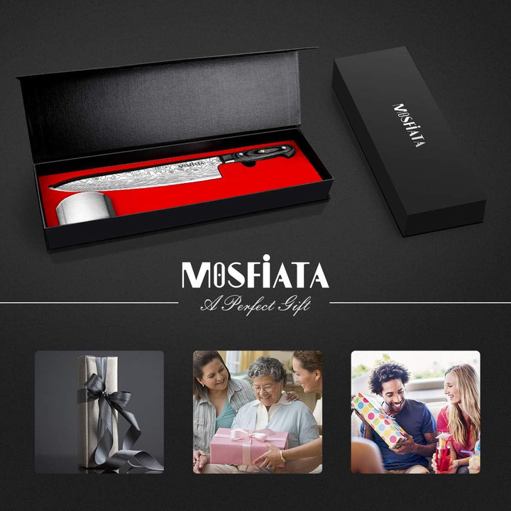 MOSFiATA Kochmesser Superscharfes Profi-Küchenmesser 10 Zoll Kuchen Messer Fleischmesser Deutscher E