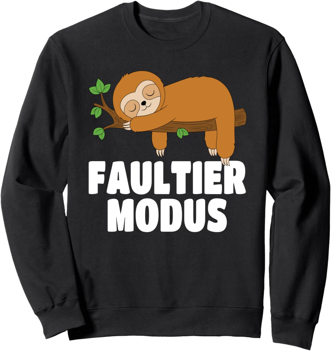 Lustiges Schlafendes Faultier Modus Nachthemd Pyjama Sweatshirt