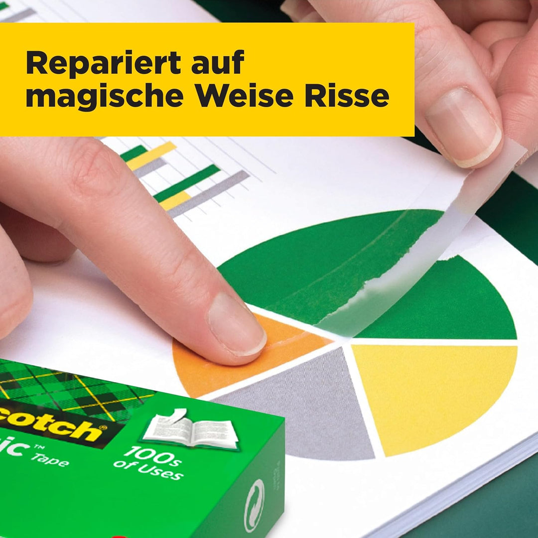 Scotch Magic Tape - Vorteilspack, 24 Rollen, 19 mm x 33 m - Unsichtbares Klebeband für allgemeine Zw