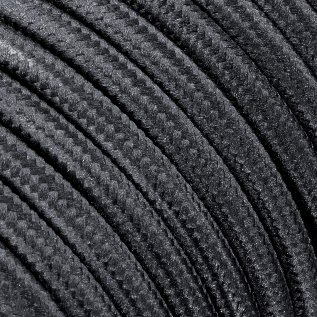 ledscom.de Stoffkabel, 3m, schwarz, 2 x 0,75 mm², H03VV-F Textilummantelung, 10 Stk.