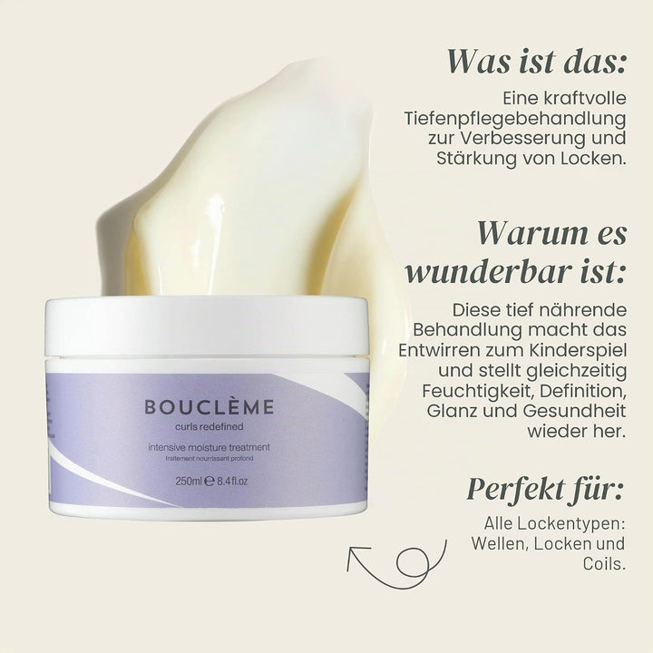 Bouclème Intensive Moisture Treatment I Tiefenpflege-Maske für Gesunde &amp; Starke Locken I Leave-in-Co