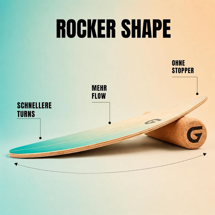 Glory Boards® Balance Board – Handmade - 100% Birkenholz - Inklusive Korkrolle - Optimal für Gleichg