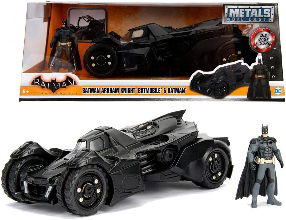 Jada Toys 253215004 Arkham Knight Batmobil, hochdetailiertes 1:24 Modellauto inkl. Batman-Figur, Coc